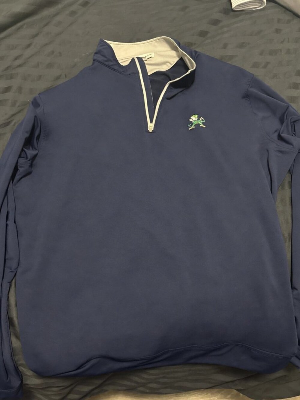 Peter Millar Notre Dame Quarter-Zip Pullover Men's XXL Navy